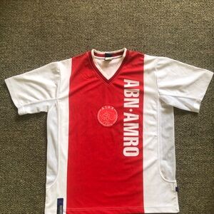 Jax Ajax Amsterdam Red & White Soccer Jersey Vintage